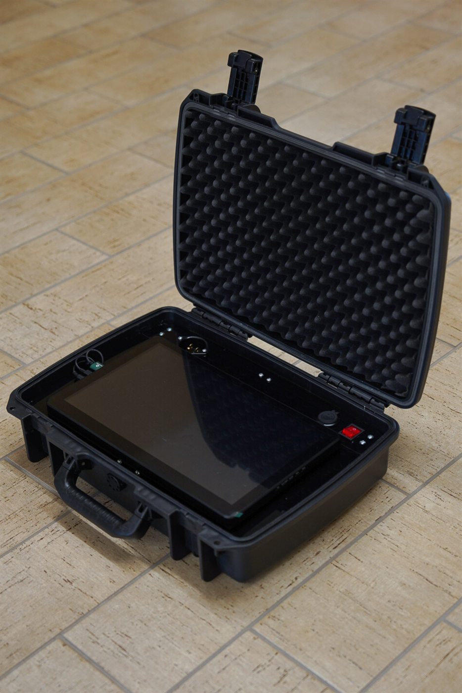 Portable SEL distribution system simulator in an open protective case